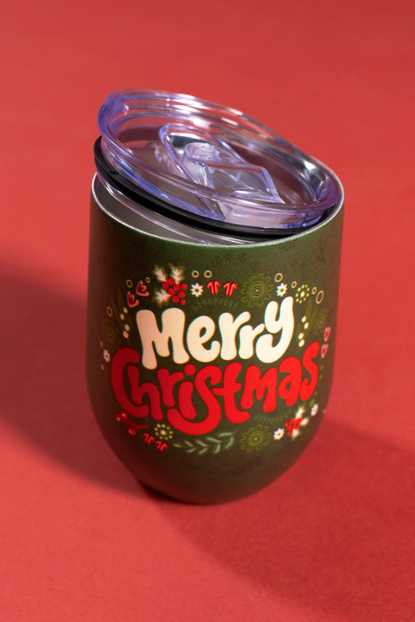 Merry Christmas Vacuum Insulated Double Walled Stainless Steel Travel Mug