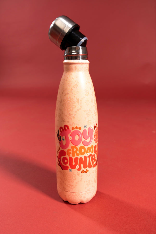 Joy From Country (Beige) Vacuum Insulated Double Walled Stainless Steel Water Bottle