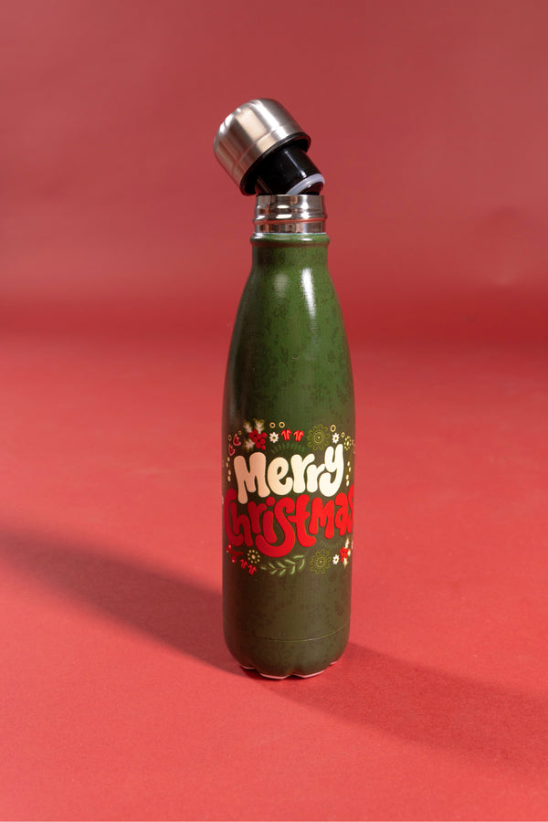 Merry Christmas Vacuum Insulated Double Walled Stainless Steel Water Bottle