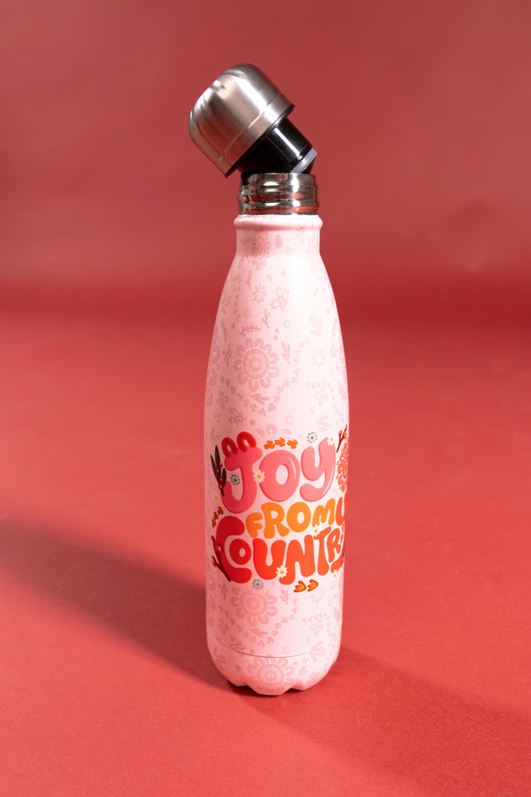 Joy From Country (Pink) Vacuum Insulated Double Walled Stainless Steel Water Bottle