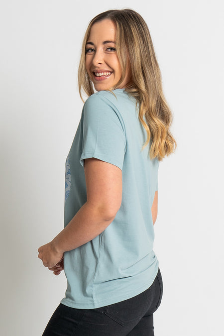 Koala (Gurrburr) 'Australian Wildlife Conservancy' Pale Blue Cotton Crew Neck Women's T-Shirt