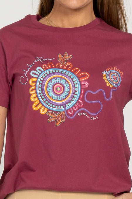 Celebration Berry Cotton Crew Neck Women's T-Shirt