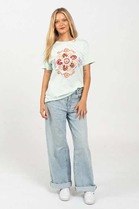 Miyagan Seafoam Cotton Crew Neck Women's T-Shirt