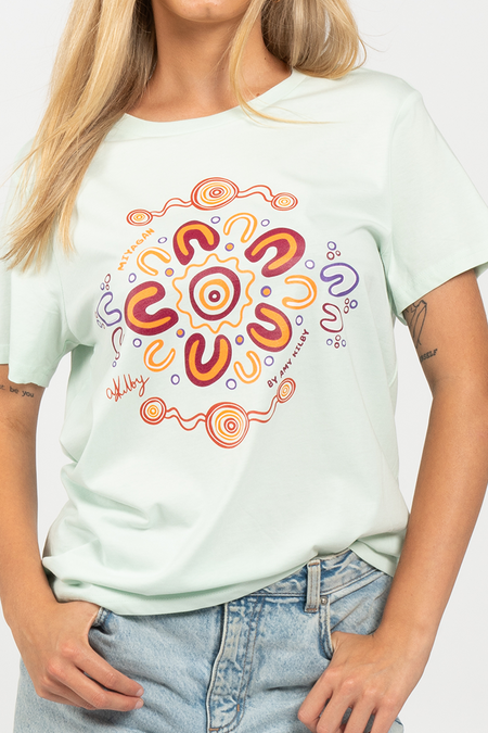 Miyagan Seafoam Cotton Crew Neck Women's T-Shirt