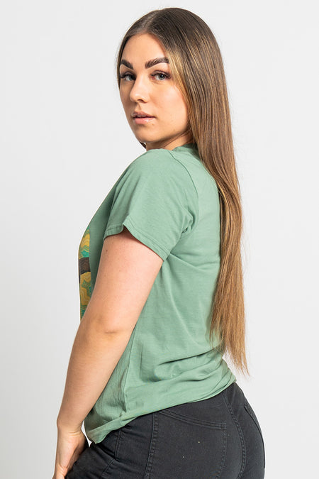 Python 'Australian Wildlife Conservancy' Sage Cotton Crew Neck Women's T-Shirt