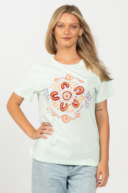 Miyagan Seafoam Cotton Crew Neck Women's T-Shirt