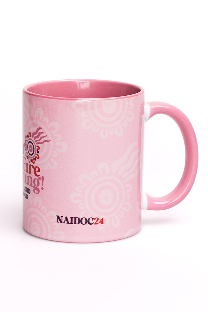Keep The Fire Burning! NAIDOC 2024 Pink Ceramic Coffee Mug