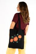 Healing On Country Black Long Handle Cotton Tote Bag