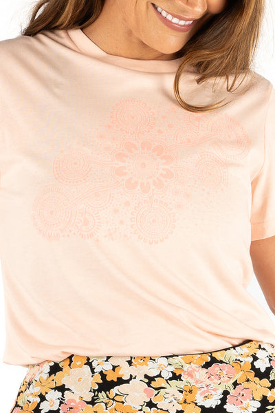 Travelling Through Country Pale Pink Cotton Crew Neck Women's T-Shirt