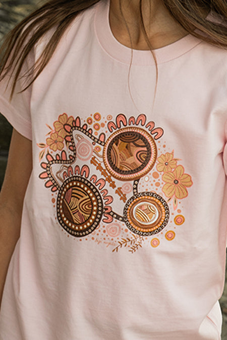 Rebirth Pink Cotton Crew Neck Kids T-Shirt