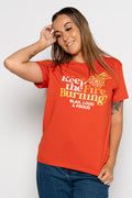 Keep The Fire Burning! NAIDOC 2024 Autumn Cotton Crew Neck Women’s T-Shirt