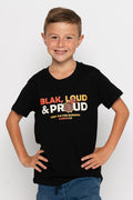 Blak, Loud & Proud NAIDOC 2024 Black Cotton Crew Neck Kids T-Shirt
