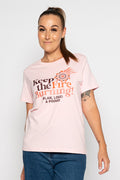 Keep The Fire Burning! NAIDOC 2024 Pink Cotton Crew Neck Women’s T-Shirt