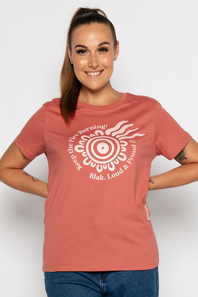 Campfire Mono NAIDOC 2024 Coral Cotton Crew Neck Women’s T-Shirt