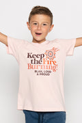 Keep The Fire Burning! NAIDOC 2024 Pink Cotton Crew Neck Kids T-Shirt