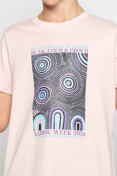 Our Future, Together NAIDOC 2024 Pink Cotton Crew Neck Kids T-Shirt