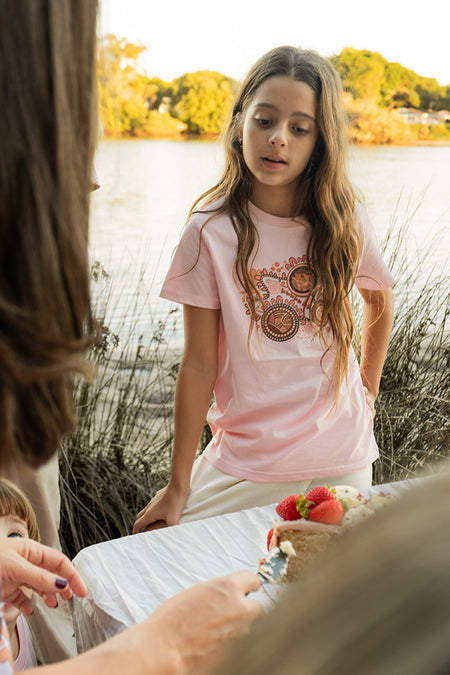 Rebirth Pink Cotton Crew Neck Kids T-Shirt