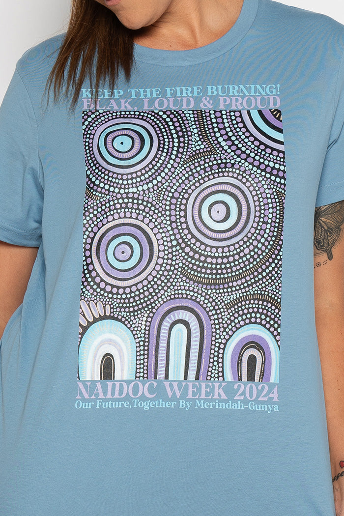 Our Future, Together NAIDOC 2024 Carolina Blue Cotton Crew Neck Women’s T-Shirt