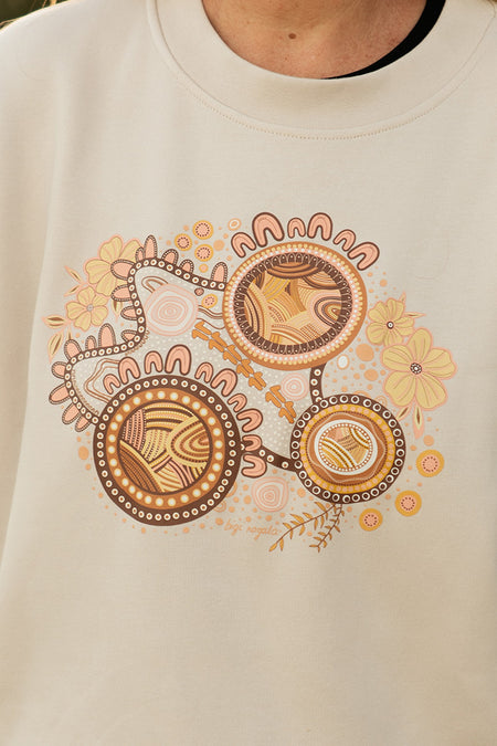 Rebirth Bone Cotton Blend Crew Neck Women's Sweatshirt