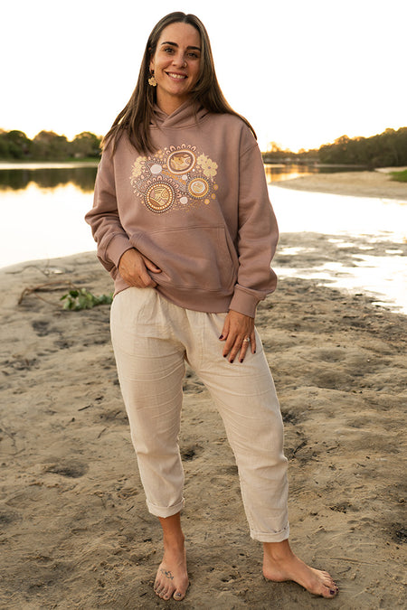 Rebirth Hazy Pink Cotton Blend Women's Hoodie