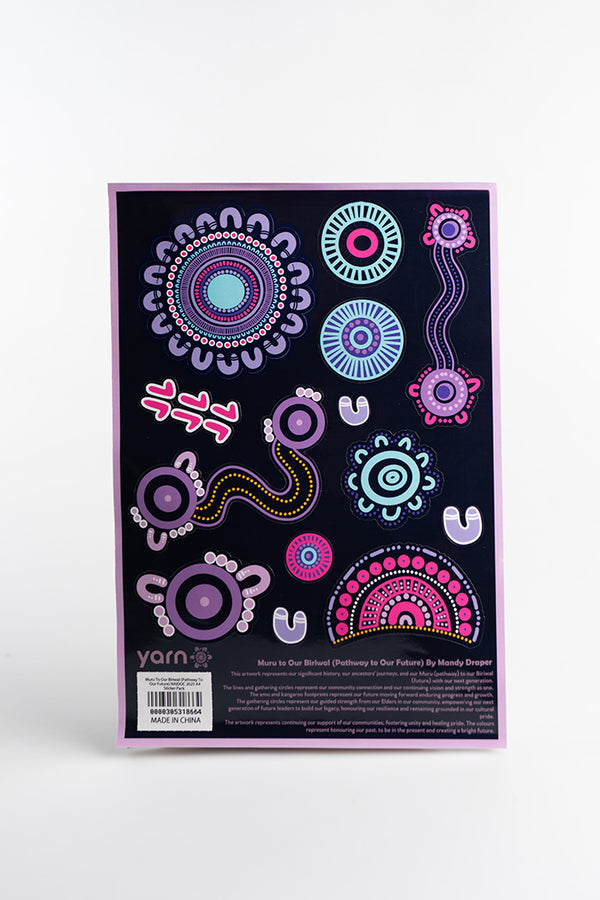 Muru To Our Biriwal (Pathway To Our Future) NAIDOC 2025 A4 Sticker Pack (3 Pack)