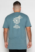 NAIDOC 2024 Mono Pocket Print Slate Blue Cotton Crew Neck Unisex T-Shirt