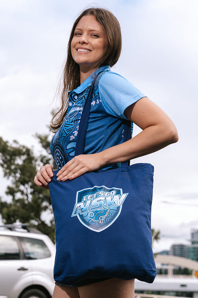 Brotherhood Shield Dark Blue Long Handle Cotton Tote Bag