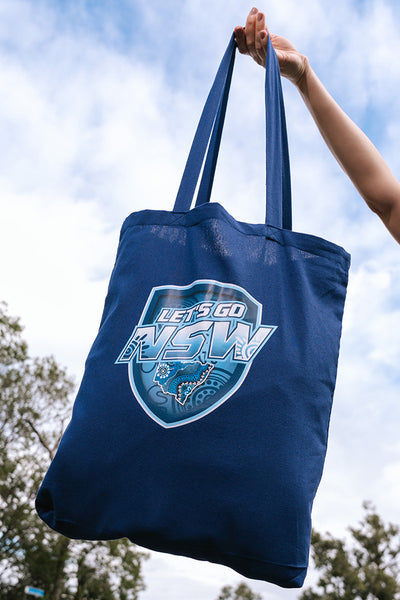 Brotherhood Shield Dark Blue Long Handle Cotton Tote Bag