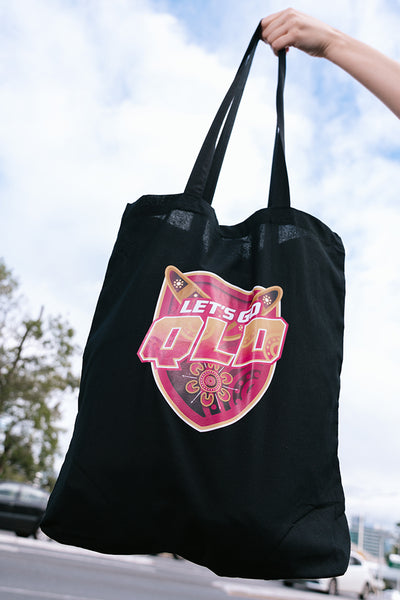 Maroon Warrior Shield Black Long Handle Cotton Tote Bag