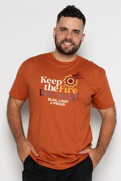 Keep The Fire Burning! NAIDOC 2024 Copper Cotton Crew Neck Unisex T-Shirt