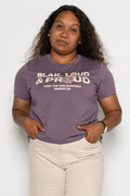 Blak, Loud & Proud NAIDOC 2024 Mauve Cotton Crew Neck Women’s T-Shirt