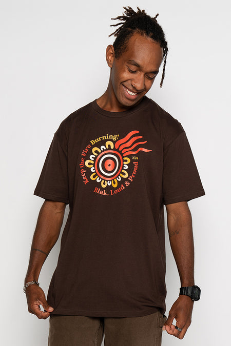 Campfire NAIDOC 2024 Dark Chocolate Cotton Crew Neck Unisex T-Shirt