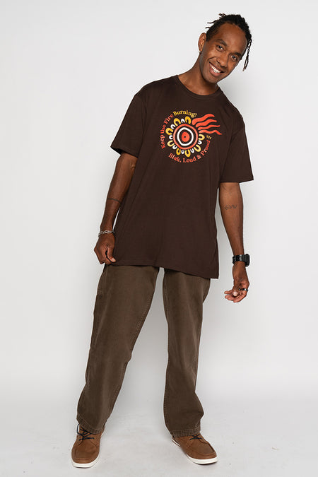 Campfire NAIDOC 2024 Dark Chocolate Cotton Crew Neck Unisex T-Shirt