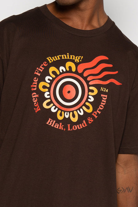 Campfire NAIDOC 2024 Dark Chocolate Cotton Crew Neck Unisex T-Shirt