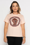 Bitja Mulana (Fire Spirit) NAIDOC 2024 Pale Pink Cotton Crew Neck Women’s T-Shirt