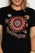 Igniting Our Journey NAIDOC 2024 Black Cotton Crew Neck Women’s T-Shirt