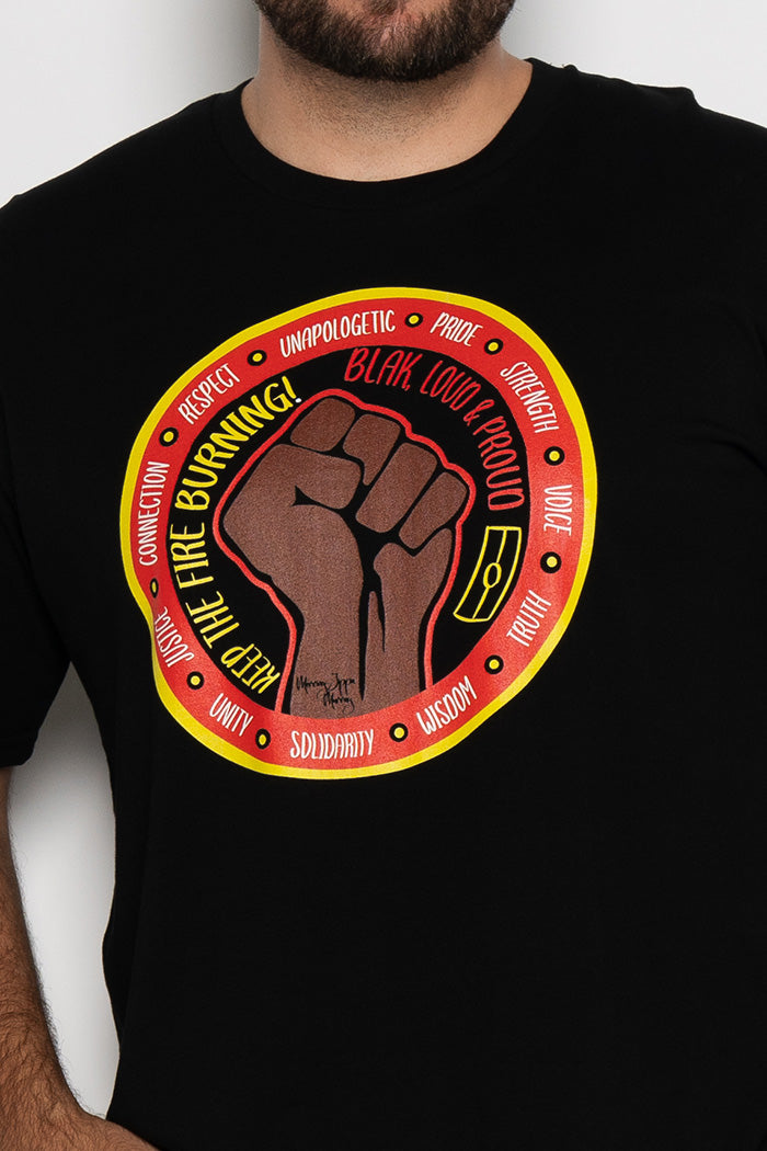 Bitja Mulana (Fire Spirit) RYB NAIDOC 2024 Black Cotton Crew Neck Unisex T-Shirt