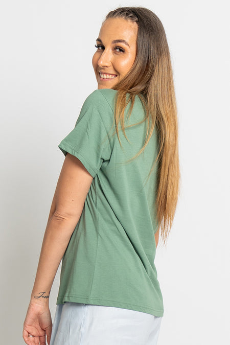 Kookaburra (Durdilapka) 'Australian Wildlife Conservancy' Sage Cotton Crew Neck Women's T-Shirt