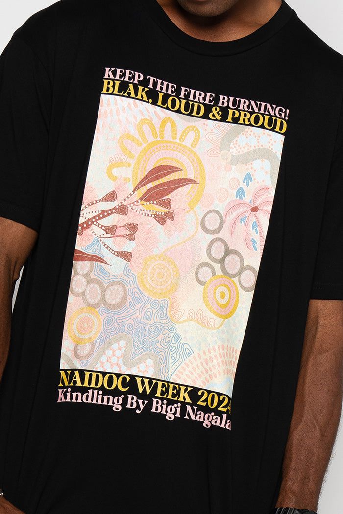 Kindling NAIDOC 2024 Black Cotton Crew Neck Unisex T-Shirt