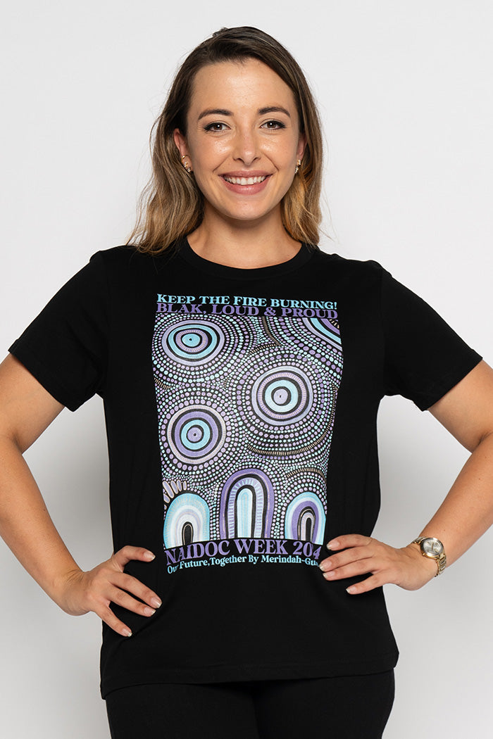Our Future, Together NAIDOC 2024 Black Cotton Crew Neck Women’s T-Shirt