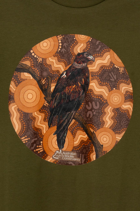 Eagle (Gurranyin) 'Australian Wildlife Conservancy' Army Cotton Crew Neck Unisex T-Shirt