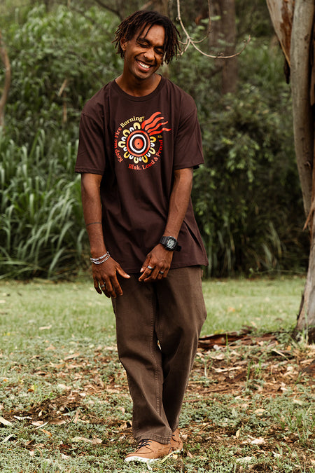 Campfire NAIDOC 2024 Dark Chocolate Cotton Crew Neck Unisex T-Shirt