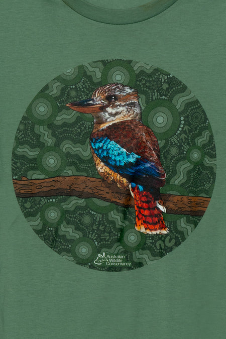 Kookaburra (Durdilapka) 'Australian Wildlife Conservancy' Sage Cotton Crew Neck Women's T-Shirt