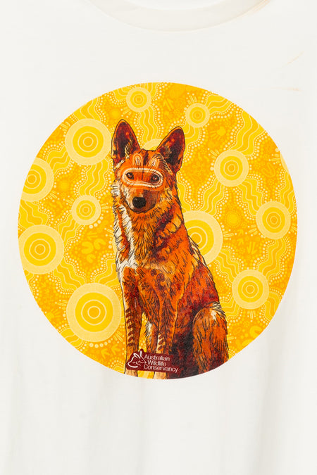 Dingo (Wilkarr) 'Australian Wildlife Conservancy' Natural Cotton Crew Neck Women's T-Shirt