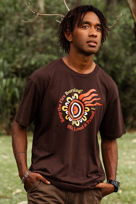 Campfire NAIDOC 2024 Dark Chocolate Cotton Crew Neck Unisex T-Shirt