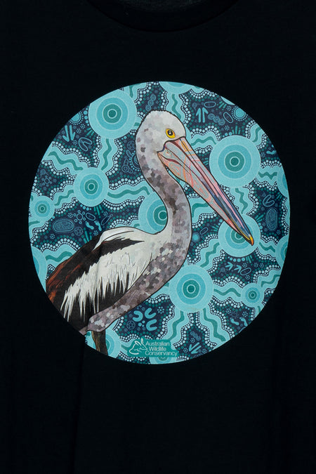 Pelican (Dhalipnha) 'Australian Wildlife Conservancy' Navy Cotton Crew Neck Women's T-Shirt