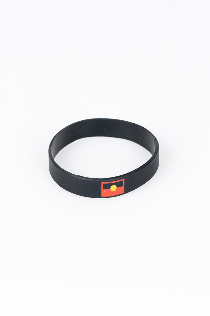 "Raise The Flag" Aboriginal Flag (Small) Silicon Wristband