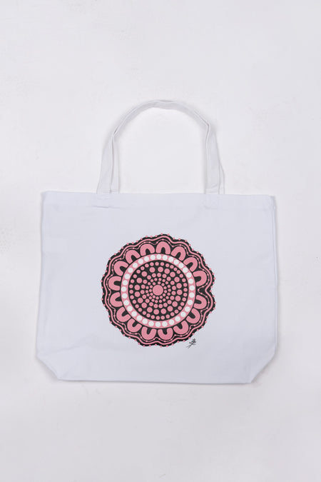 Boobie Sista White Cotton Canvas Carry Bag