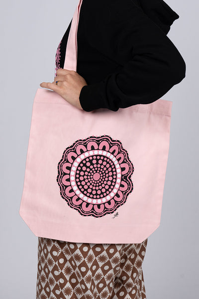 Boobie Sista Pink Cotton Canvas Carry Bag