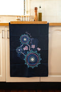Healing Spirit Navy Linen Tea Towel